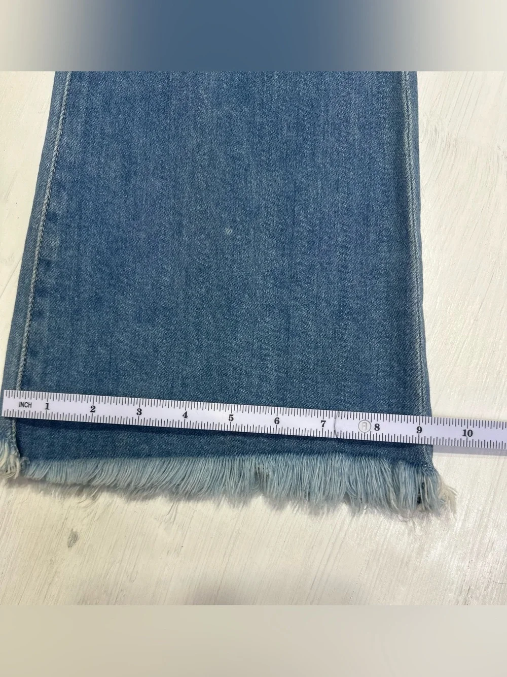 Parker Smith Flare Jeans Womens 30 Blue Raw Hem Stretch USA Denim - Picture 7 of 12